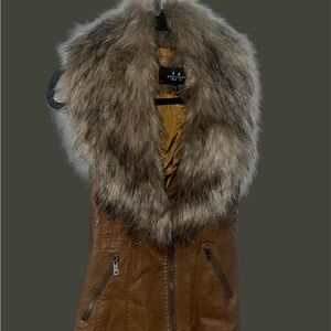 Fur Lined Pleather Vest